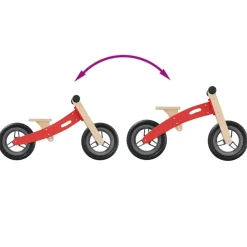 vidaXL Bicicleta sin pedales para niños Rojo New