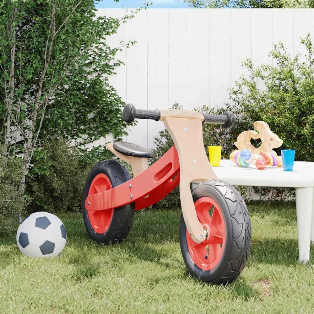 vidaXL Bicicleta sin pedales para niños con neumáticos de aire Rojo Sale