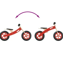 vidaXL Bicicleta sin pedales para niños con neumáticos de aire Rojo Sale