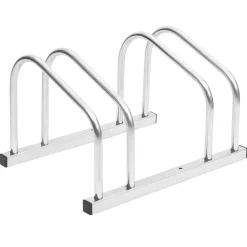 vidaXL Bicicletero para 2 bicicletas acero galvanizado Plateado Clearance