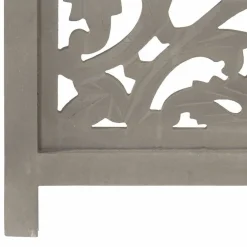 vidaXL Biombo 3 paneles tallado a mano madera de mango 120x165 cm Gris Sale