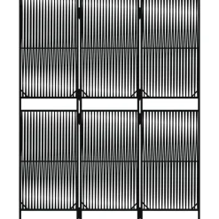 vidaXL Biombo de 3 paneles ratán sintético Negro New