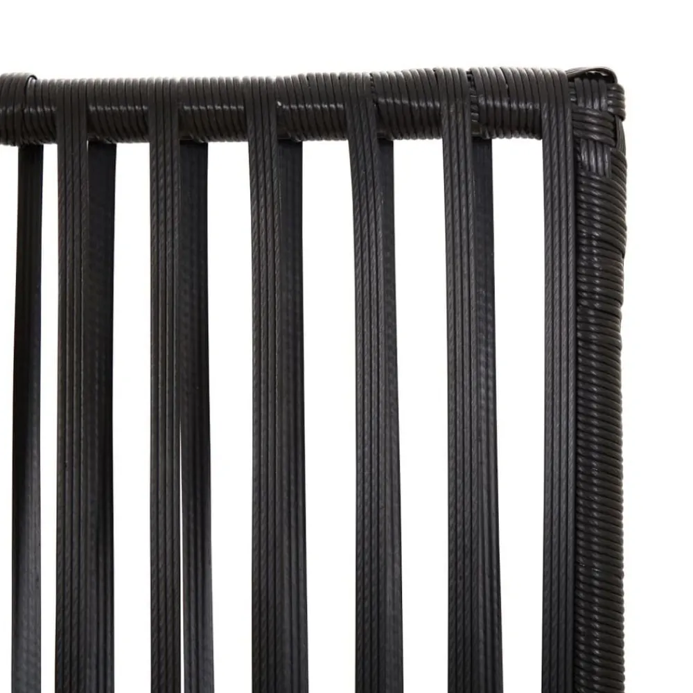 vidaXL Biombo de 3 paneles ratán sintético Negro New