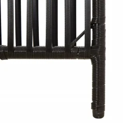 vidaXL Biombo de 3 paneles ratán sintético Negro New