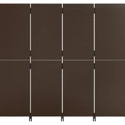 vidaXL Biombo de 4 paneles ratán sintético marrón Marr&oacute;n Clearance