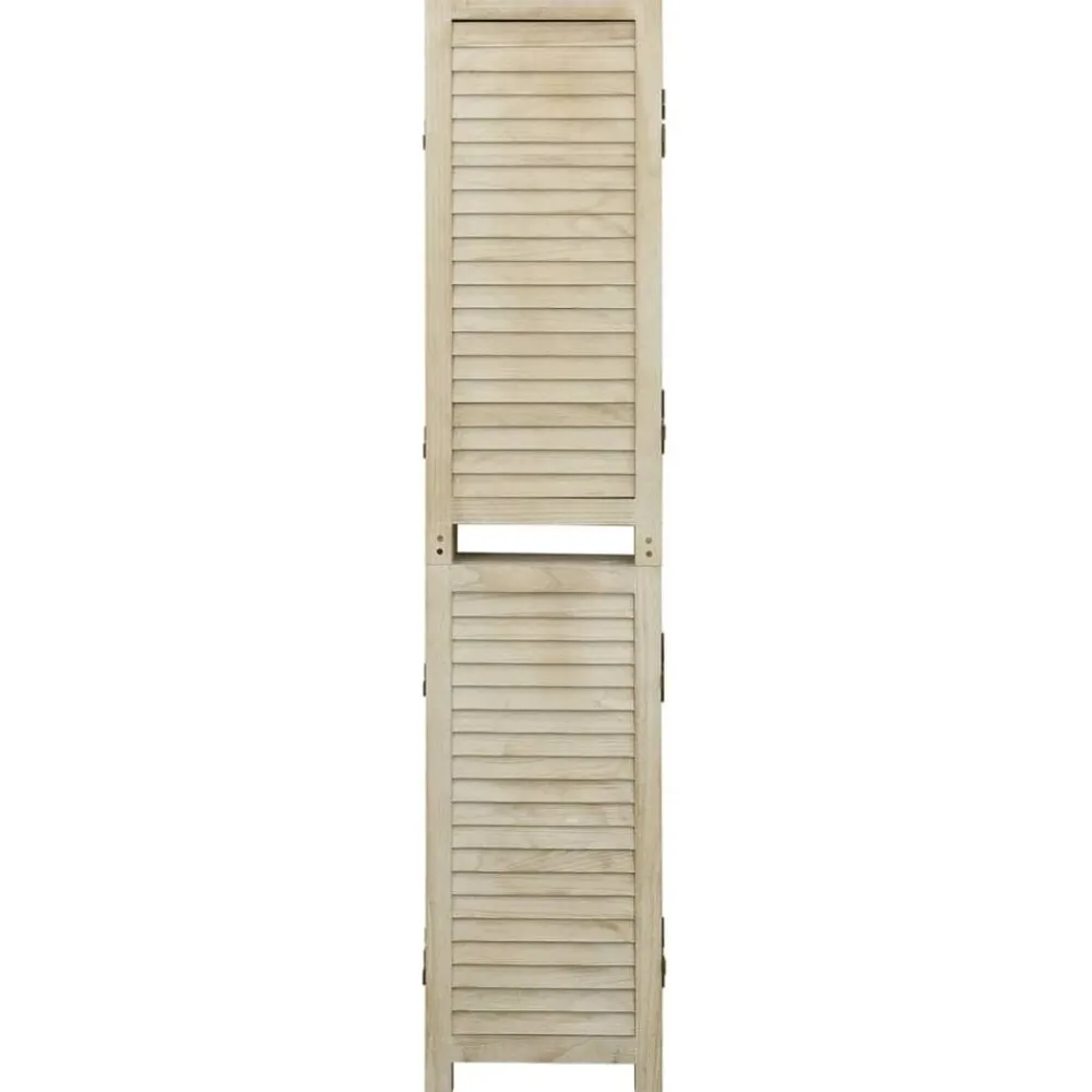 vidaXL Biombo de 4 paneles de madera maciza de paulownia 140x165 cm Discount
