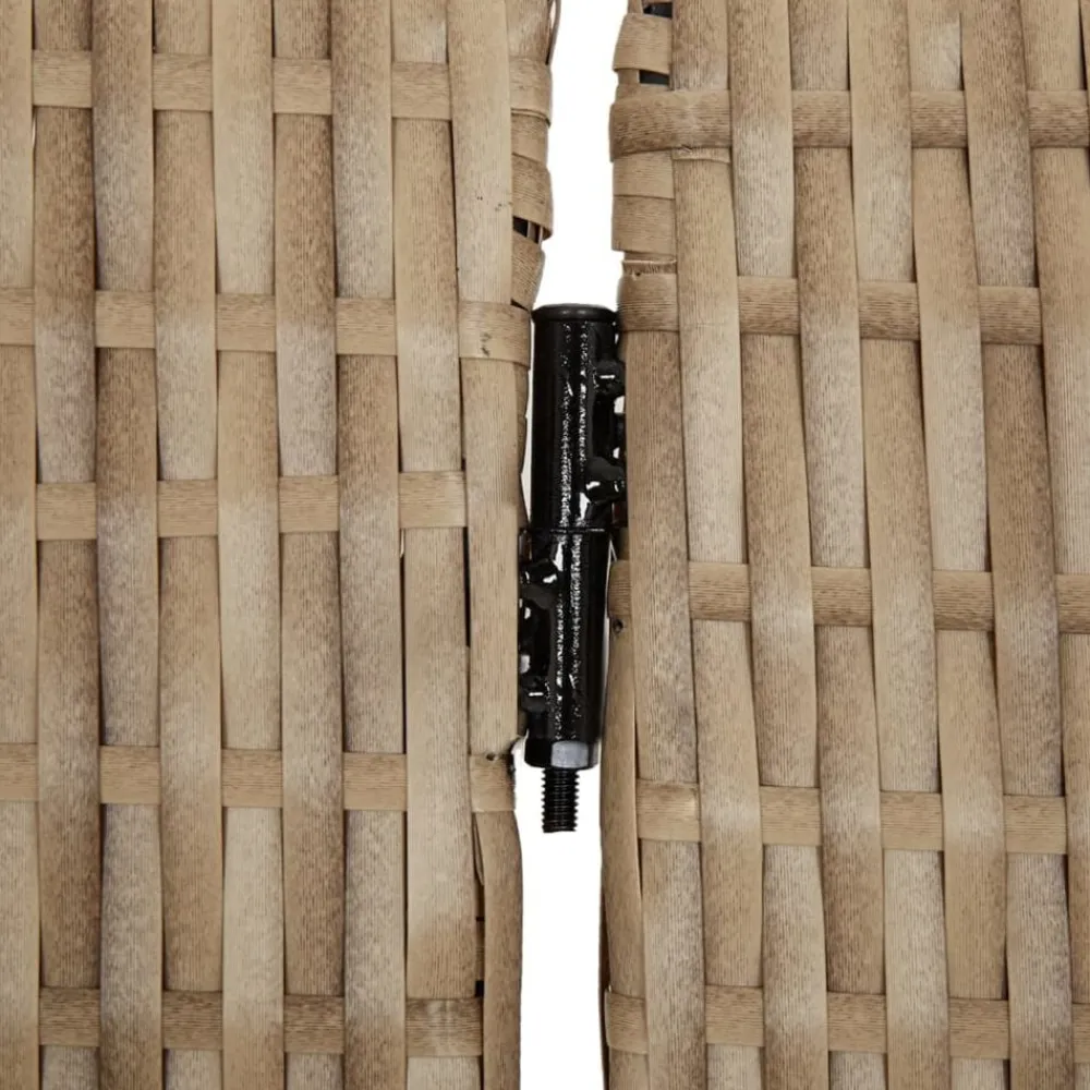 vidaXL Biombo de 5 paneles ratán sintético Beige Sale