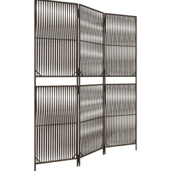 vidaXL Biombo de 3 paneles ratán sintético marrón Marr&oacute;n
