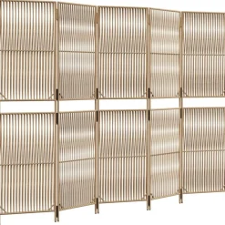 vidaXL Divisores De Ambientes-Biombo de 5 paneles ratán sintético