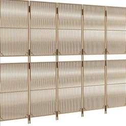 vidaXL Divisores De Ambientes-Biombo de 5 paneles ratán sintético