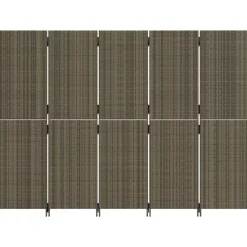 vidaXL Biombo de 5 paneles ratán sintético Gris Discount