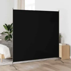 vidaXL Biombo de tela 175x180 cm Negro Clearance