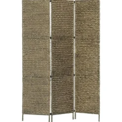 vidaXL Biombo divisor 3 paneles jacinto de agua marrón 116x160 cm Marr&oacute;n Hot