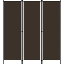 vidaXL Divisores De Ambientes-Biombo divisor de 3 paneles marrón 150x180 cm