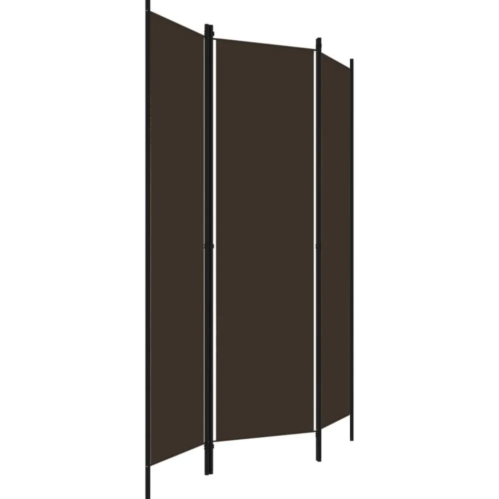 vidaXL Divisores De Ambientes-Biombo divisor de 3 paneles marrón 150x180 cm