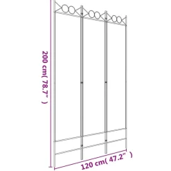 vidaXL Biombo divisor de 3 paneles de tela gris 120x200 cm Antracita