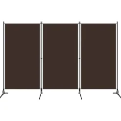 vidaXL Divisores De Ambientes-Biombo divisor de 3 paneles marrón 260x180 cm