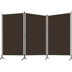 vidaXL Divisores De Ambientes-Biombo divisor de 3 paneles marrón 260x180 cm