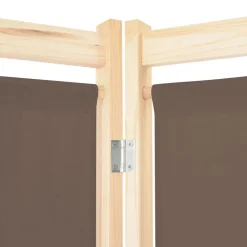 vidaXL Biombo divisor de 6 paneles de tela marrón 240x170x4 cm New