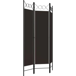 vidaXL Divisores De Ambientes-Biombo divisor de 3 paneles marrón 120x180 cm