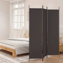 vidaXL Biombo divisor de 3 paneles de tela marrón 150x200 cm Marr&oacute;n Hot