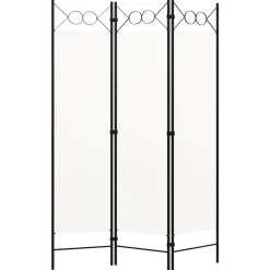vidaXL Biombo divisor de 3 paneles 120x180 cm Blanco Discount