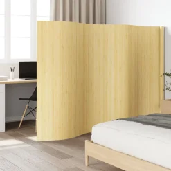 vidaXL Divisores De Ambientes-Biombo divisor de bambú color ancho 400 cm alto 165 cm