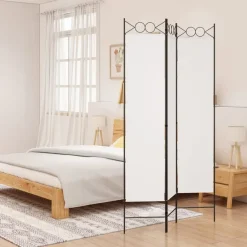 vidaXL Biombo divisor de 3 paneles de tela 120x200 cm Blanco Best