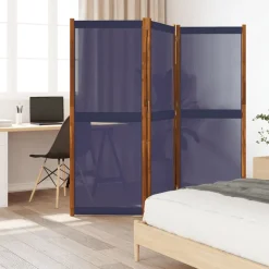 vidaXL Biombo divisor de 3 paneles 210x180 cm Azul oscuro Outlet