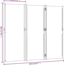 vidaXL Biombo divisor de 3 paneles 210x180 cm Azul oscuro Outlet