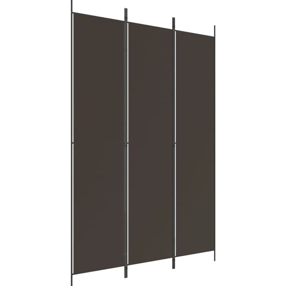 vidaXL Divisores De Ambientes-Biombo divisor de 3 paneles de tela marrón 150x220 cm