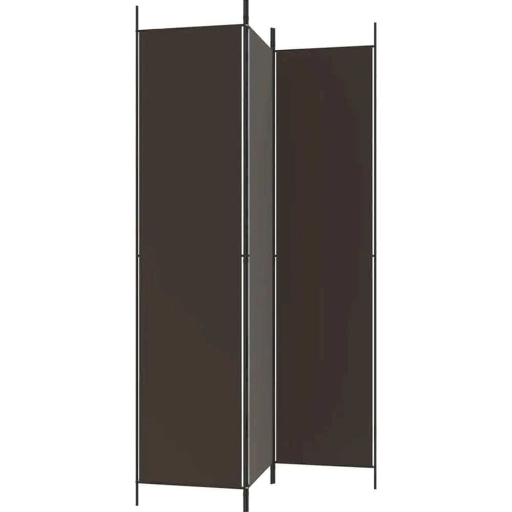 vidaXL Divisores De Ambientes-Biombo divisor de 3 paneles de tela marrón 150x220 cm
