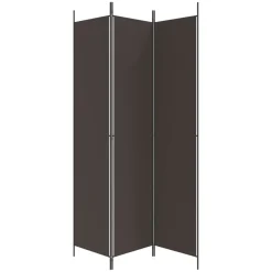 vidaXL Divisores De Ambientes-Biombo divisor de 3 paneles de tela marrón 150x220 cm