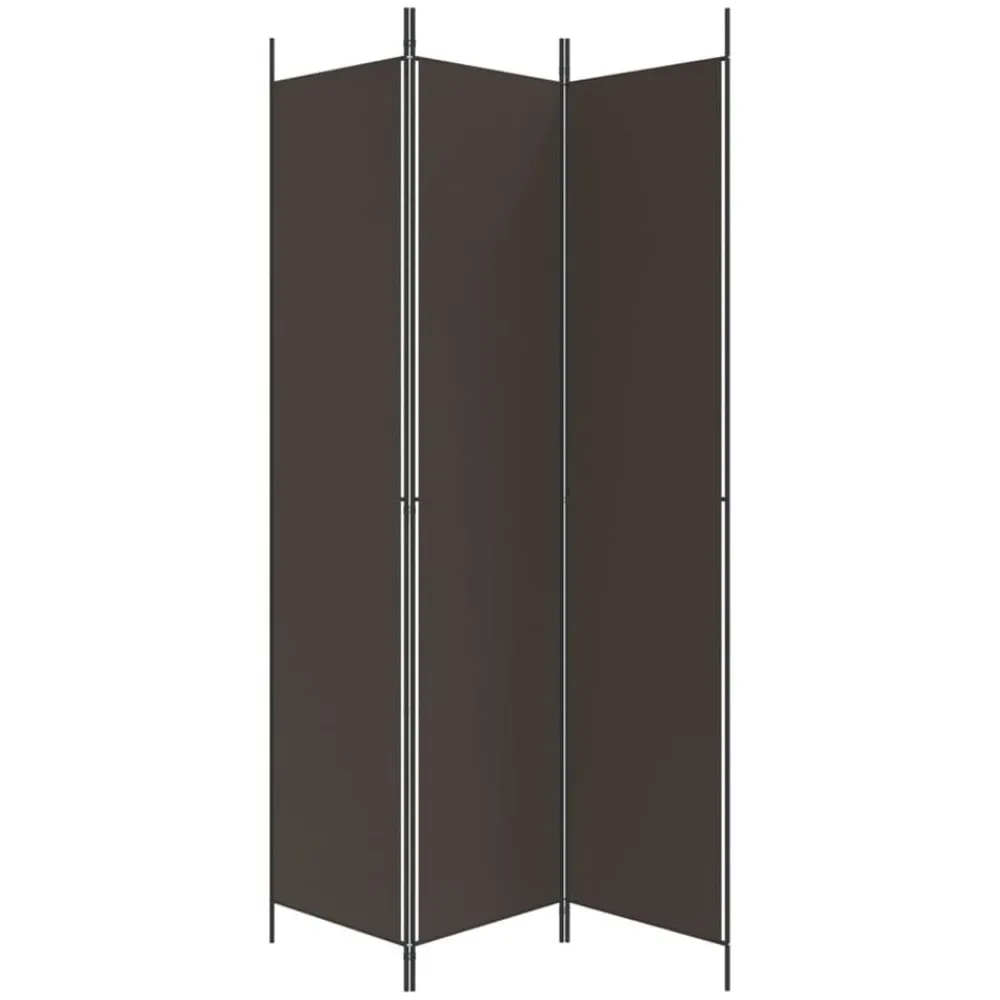 vidaXL Divisores De Ambientes-Biombo divisor de 3 paneles de tela marrón 150x220 cm