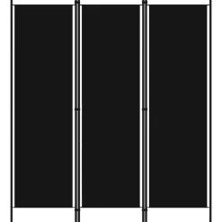 vidaXL Biombo divisor de 3 paneles 150x180 cm Negro Outlet