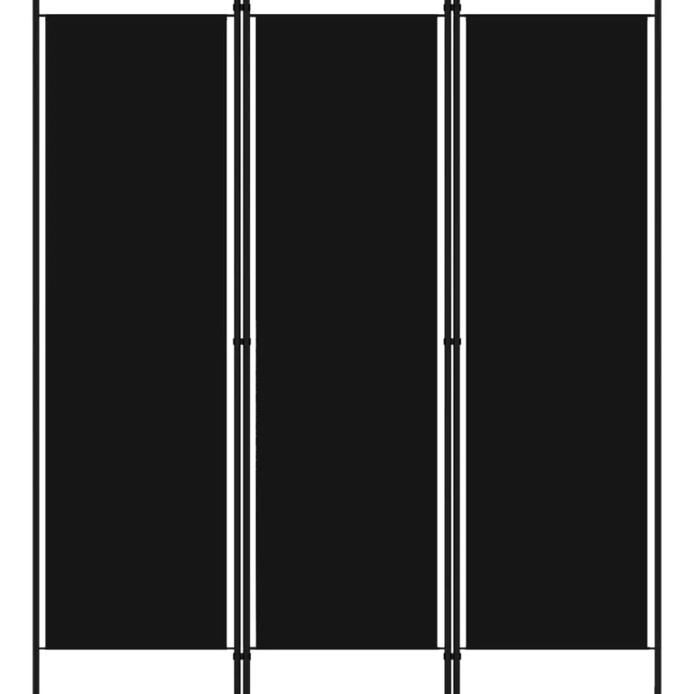 vidaXL Biombo divisor de 3 paneles 150x180 cm Negro Outlet