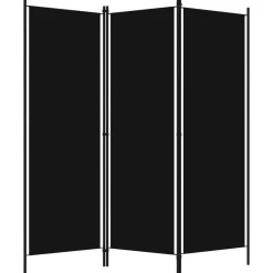 vidaXL Biombo divisor de 3 paneles 150x180 cm Negro Outlet