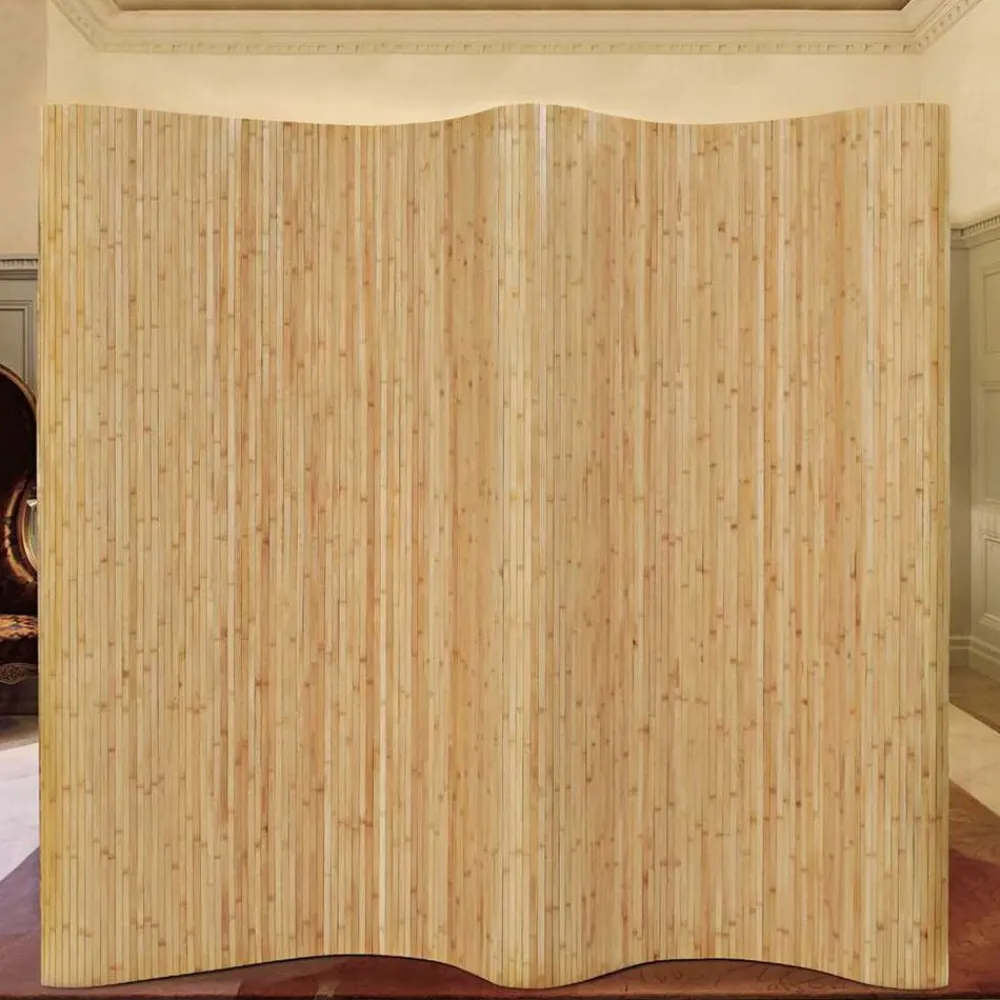vidaXL Divisores De Ambientes-Biombo divisor de bambú natural ancho 250 cm alto 165 cm