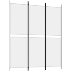 vidaXL Biombo divisor de 3 paneles de tela 150x180 cm Blanco