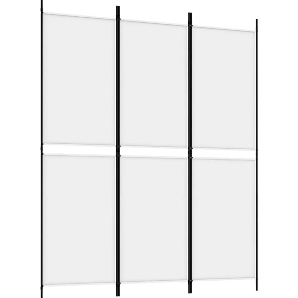 vidaXL Biombo divisor de 3 paneles de tela 150x180 cm Blanco