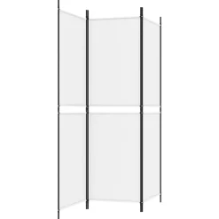 vidaXL Biombo divisor de 3 paneles de tela 150x180 cm Blanco