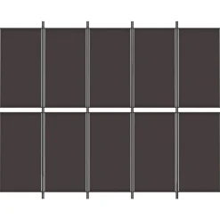 vidaXL Biombo divisor de 5 paneles de tela marrón 250x200 cm Marr&oacute;n Best