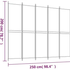 vidaXL Biombo divisor de 5 paneles de tela marrón 250x200 cm Marr&oacute;n Best