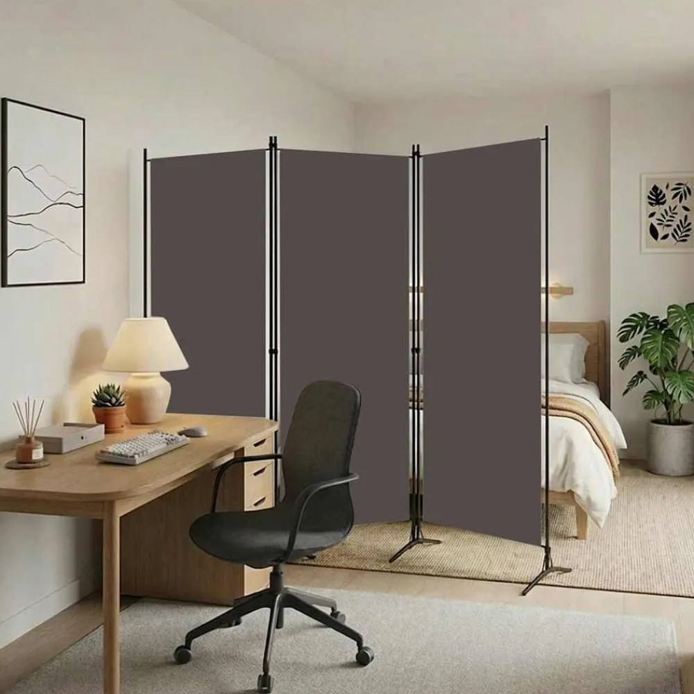 vidaXL Biombo divisor de 3 paneles gris 260x180 cm Antracita Clearance