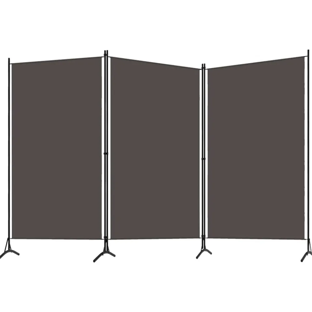 vidaXL Biombo divisor de 3 paneles gris 260x180 cm Antracita Clearance