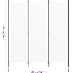 vidaXL Biombo divisor de 3 paneles 150x180 cm Blanco Hot
