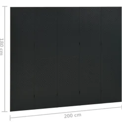 vidaXL Divisores De Ambientes-Biombo divisor de 5 paneles acero 200x180 cm