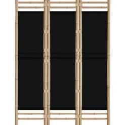 vidaXL Divisores De Ambientes-Biombo plegable de 3 paneles bambú y lona 120 cm