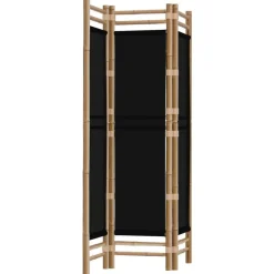 vidaXL Divisores De Ambientes-Biombo plegable de 3 paneles bambú y lona 120 cm