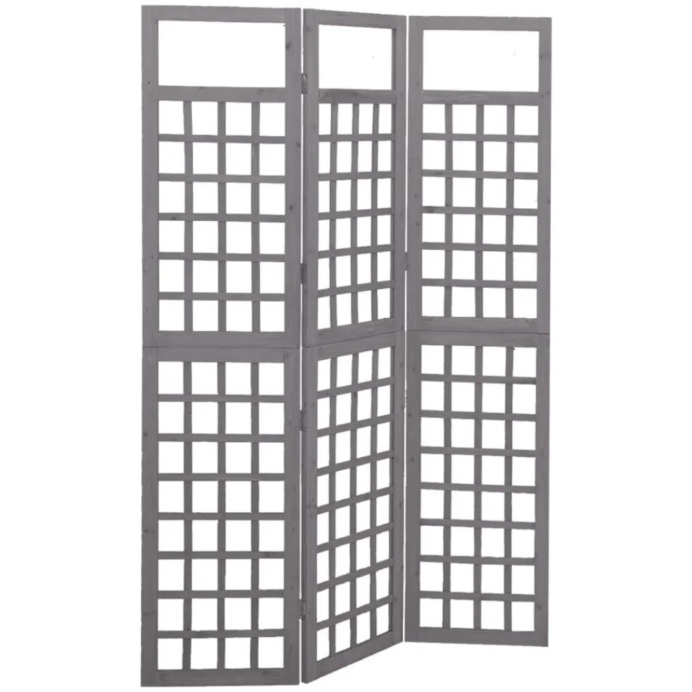 vidaXL Divisores De Ambientes-Biombo/Enrejado de 3 paneles madera de abeto 121x180 cm